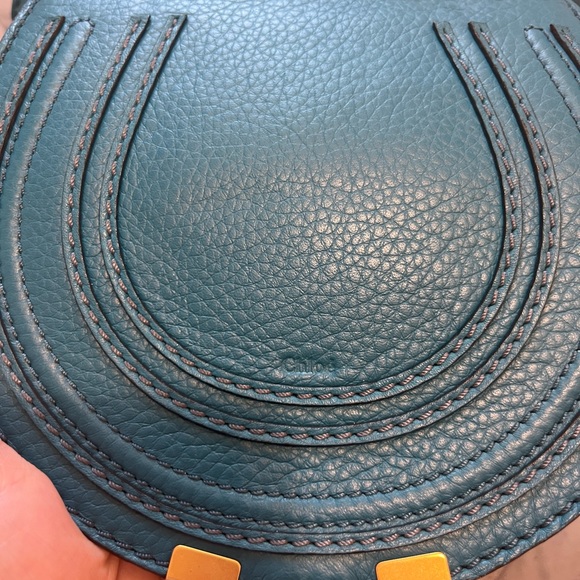 Chloe Mini Marcie Saddle Bag, Blue - 100% Authentic - Picture 2 of 15